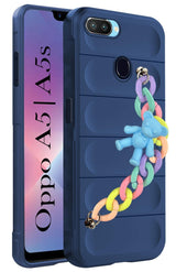 For Oppo A5 | Oppo A5s Back Cover Girls Case with Bracelet (Wrist Hanging Chain | Micro-Fiber Cloth Inside)