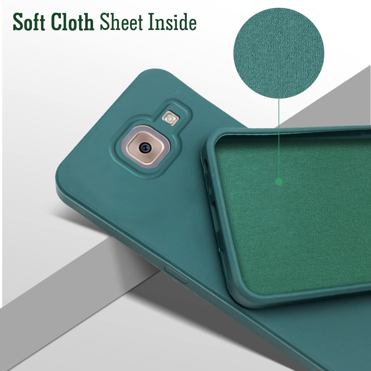 For Samsung Galaxy On Max Back Cover Case (Matte Finish Silicone with Inside Fiber Cloth)