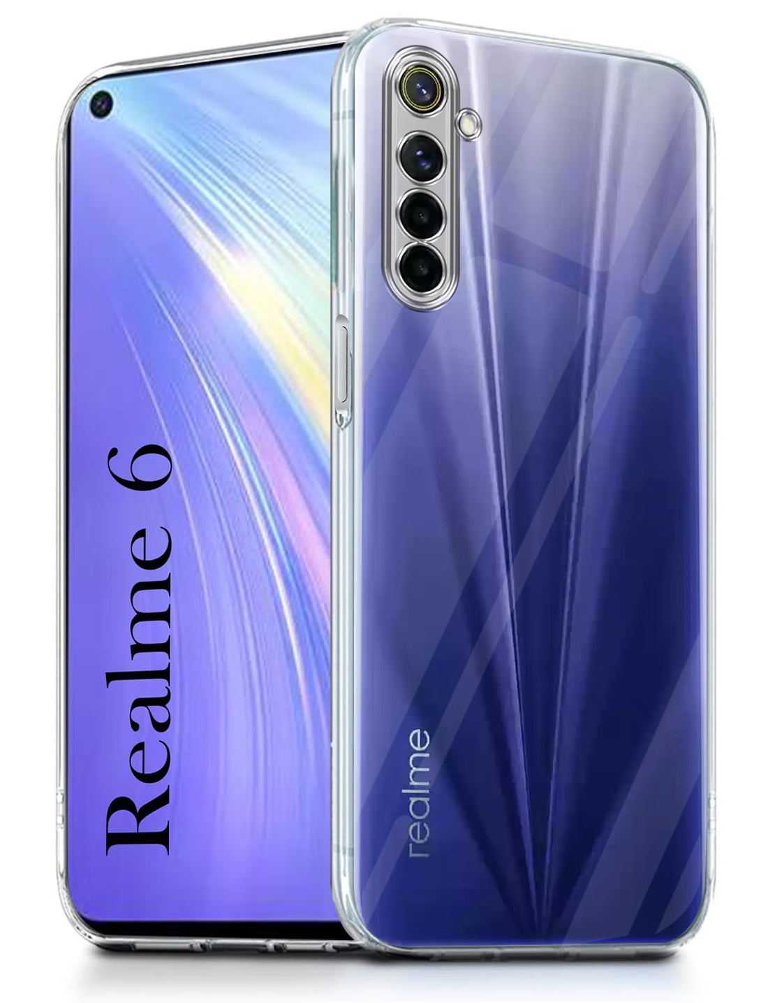 For Realme 6 Back Cover ( Silicone Clear Shockproof Case with Camera Protection | Soft and Flexible | Transparent)