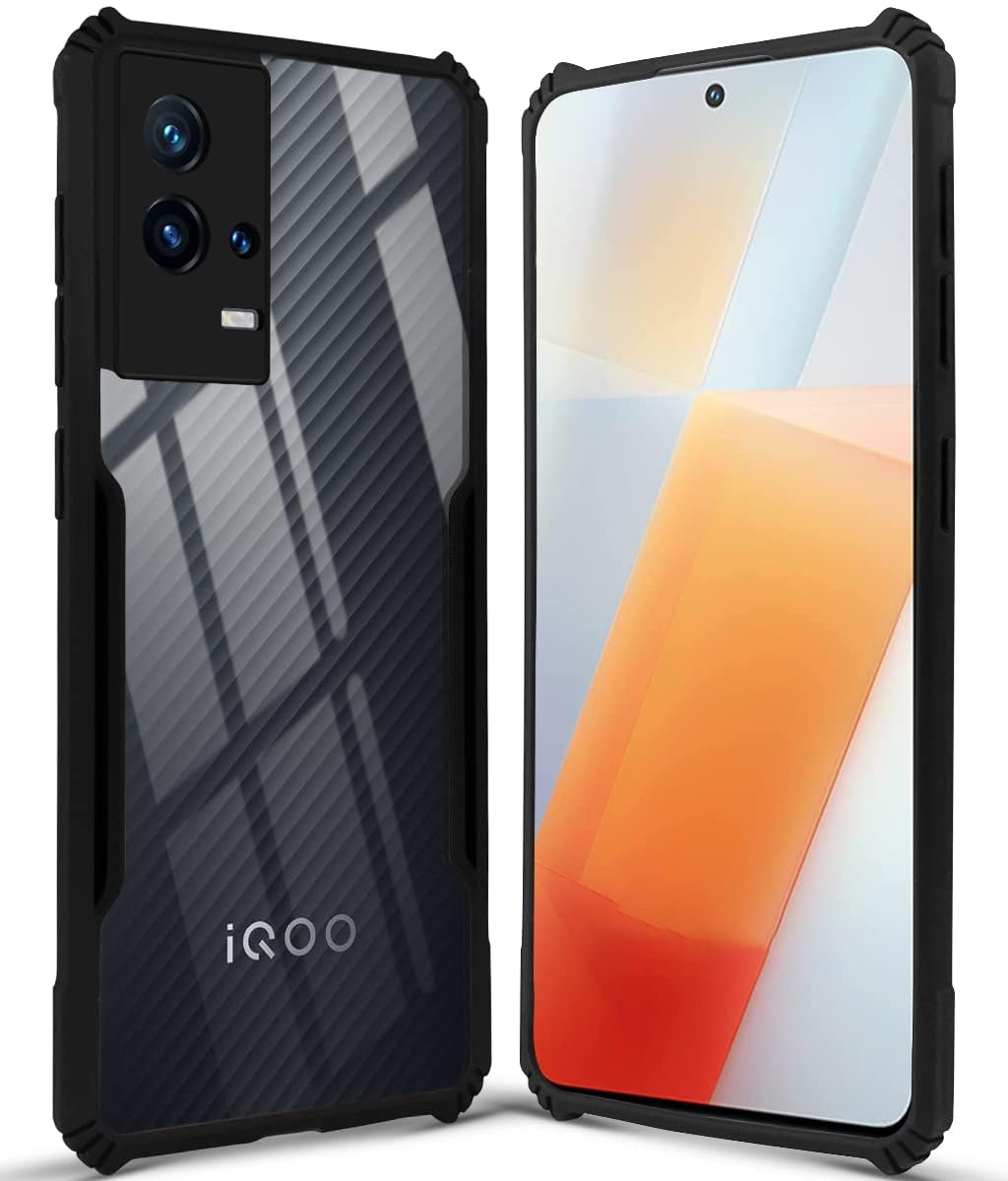 For Vivo iQOO 9 5G Back Cover Case (Shockproof with Polycarbonate Clear Panel)
