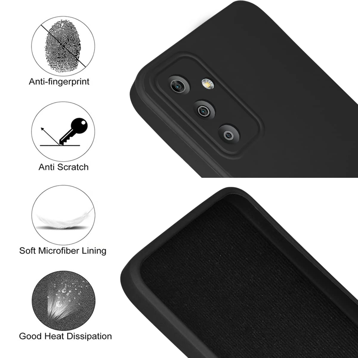 For Samsung Galaxy F23 5G Back Cover Case (Matte Finish Silicone with Inside Fiber Cloth)