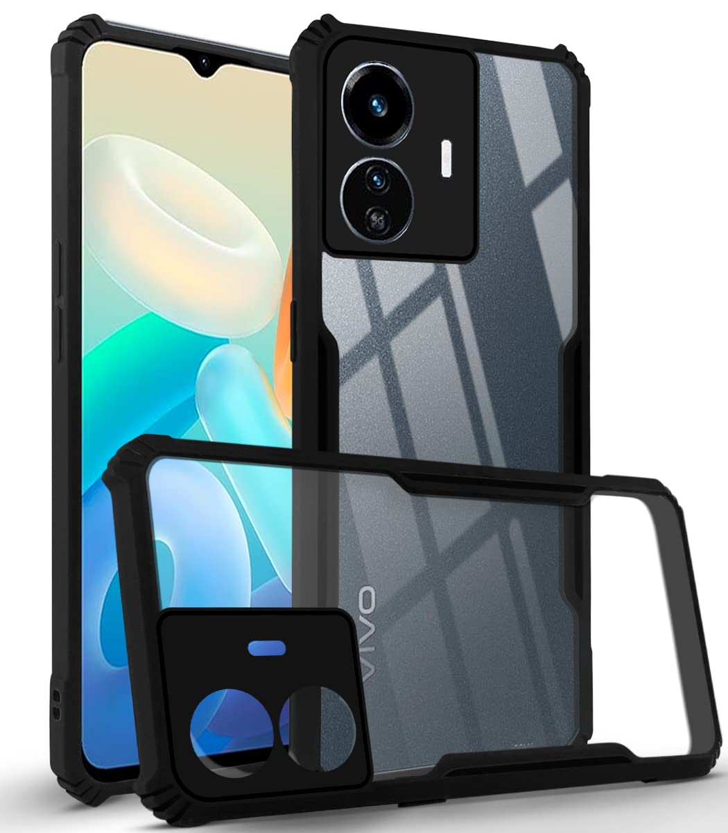 For Vivo iQOO Z6 Lite 5G Back Cover Case (Shockproof with Polycarbonate Clear Panel)