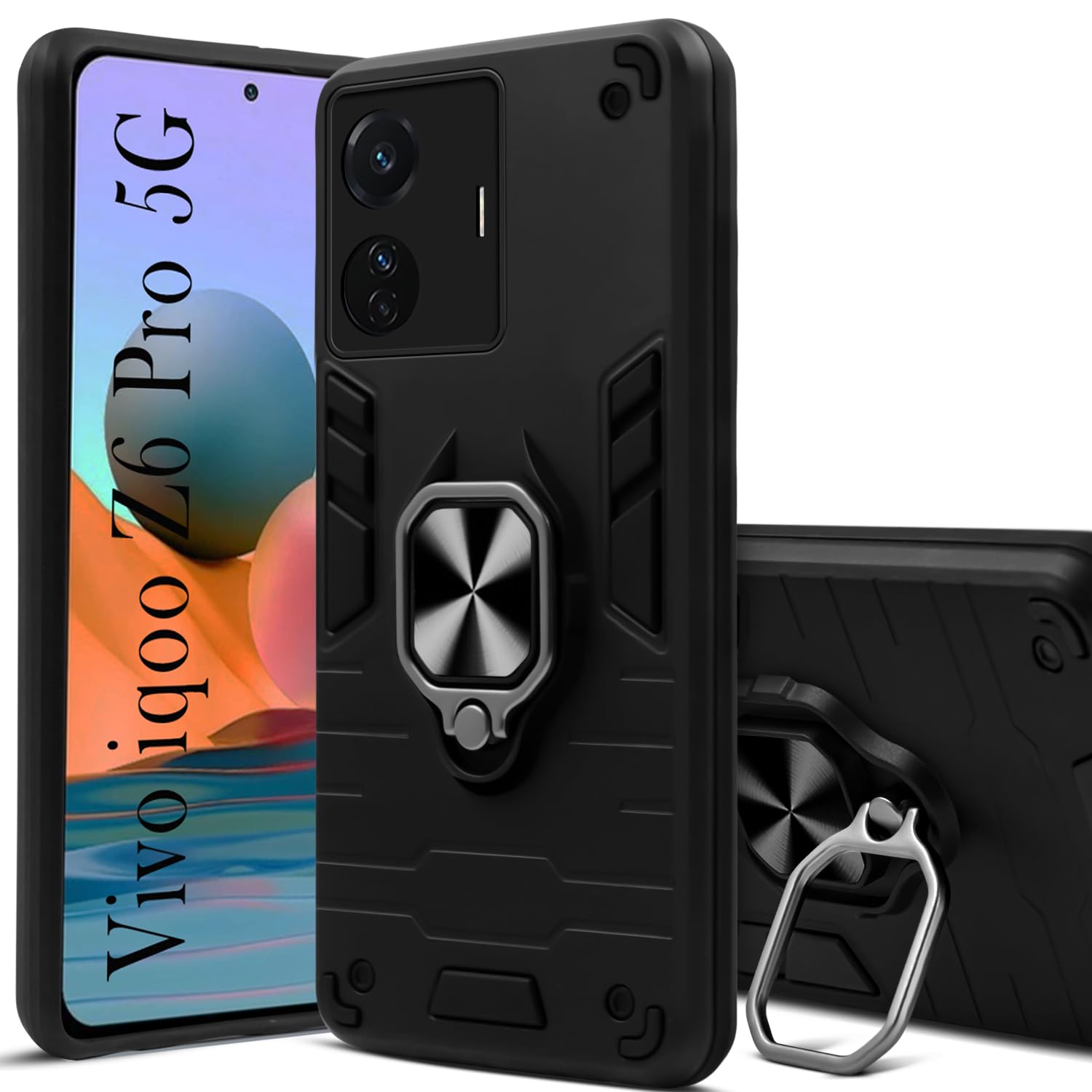 For Vivo iQOO Z6 Pro Back Cover Case (Shockproof Polycarbonate Dual Layer Hybrid Armor)