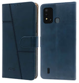 For Itel Vision 2s Flip Cover Case (Stitched Leather Finish | Magnetic Closure | Inner TPU | Foldable Stand | Wallet Card Slots)