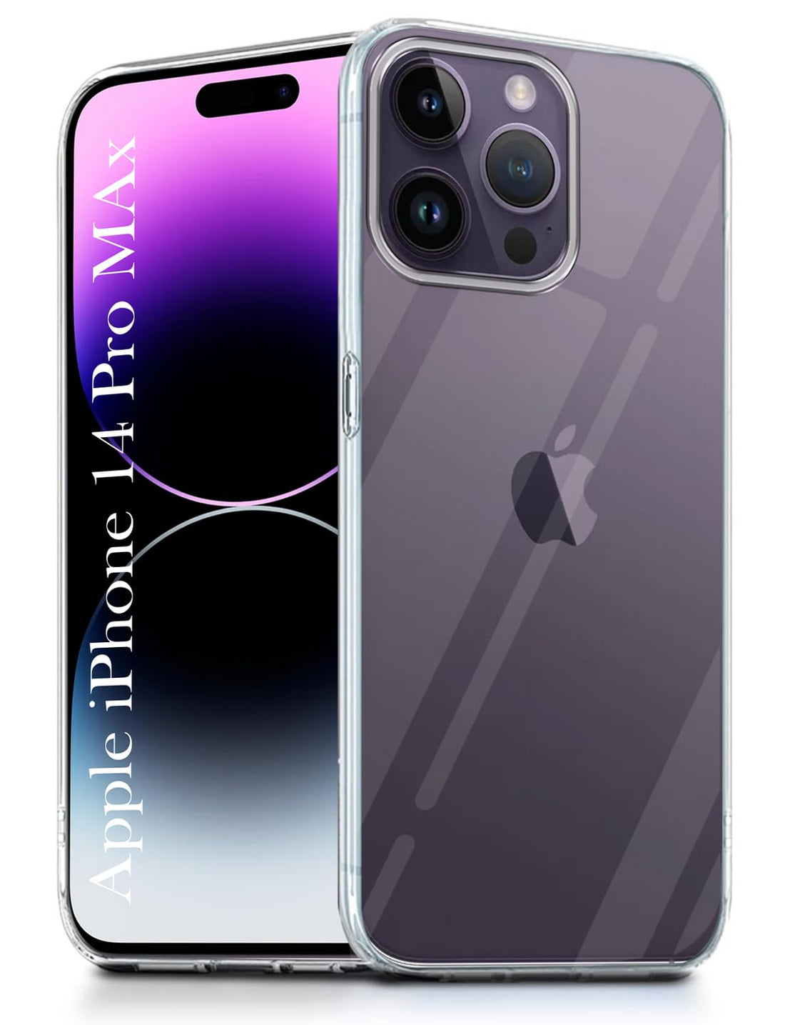 For Apple iPhone 14 Pro Max Back Cover (Silicone Clear Shockproof Case with Camera Protection | Soft and Flexible | Transparent)