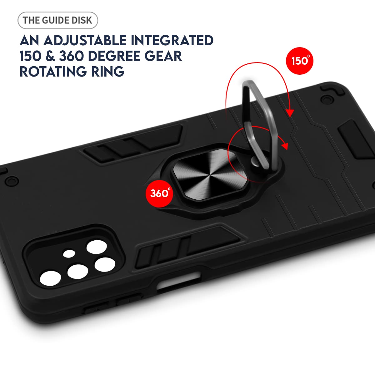 For Infinix Note 12 Back Cover Case (Dual Layer Hybrid | Ring Holder & Kickstand | 360 Degree Shockproof Protection)