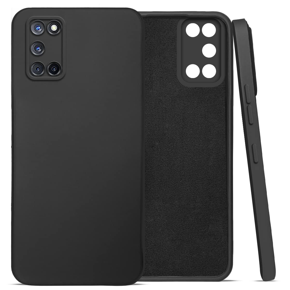 For Oppo A92 Back Cover Case (Matte Finish Silicone with Inside Fiber Cloth)