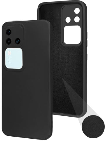 For Vivo V30 Pro 5G Back Cover Case (Matte Finish Silicone with Inside Fiber Cloth)