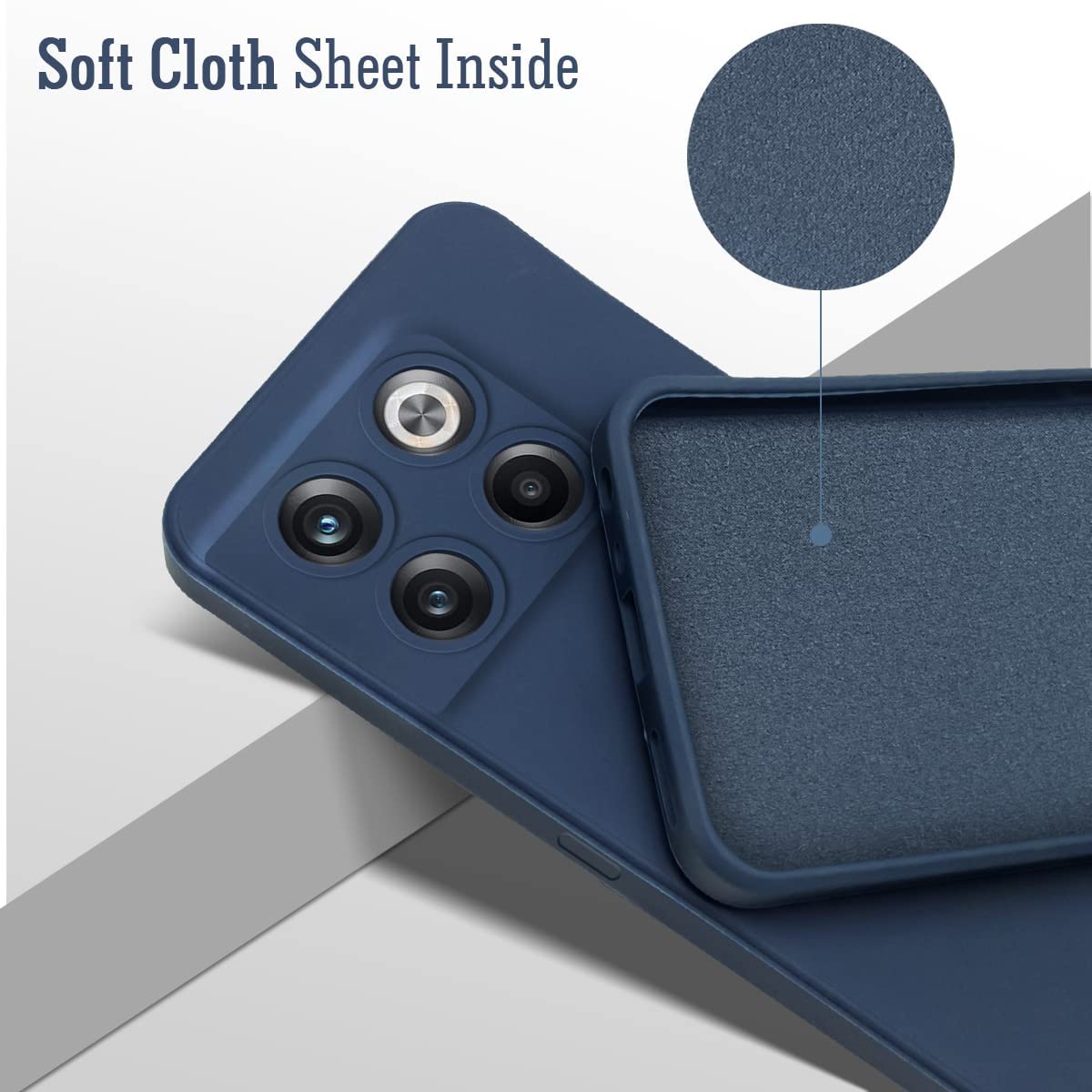 For OnePlus 10T Back Cover Case (Matte Finish Silicone with Inside Fiber Cloth)