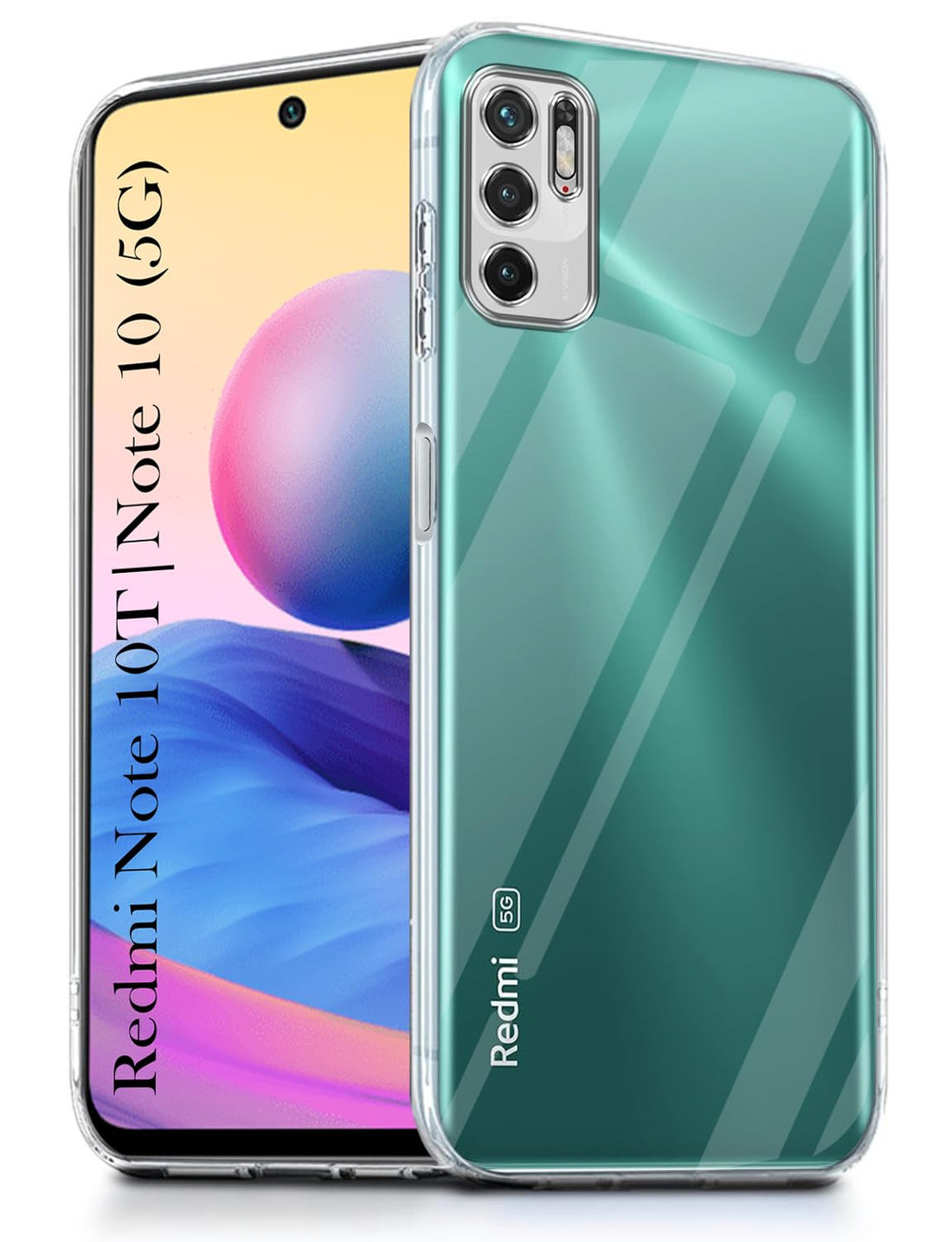 For Xiaomi Mi Redmi Note 10T 5G | Note 10 5G Back Case Cover (Shockproof Case Silicone Clear | Camera Protection | Flexible and Soft | Transparent)