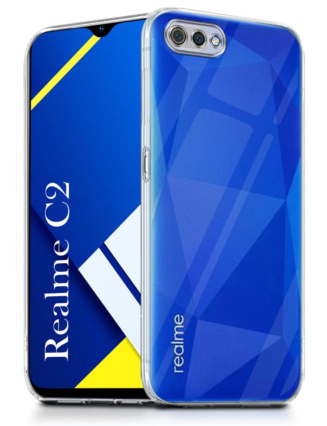 For Realme C2 Back Cover ( Silicone Clear Shockproof Case with Camera Protection | Soft and Flexible | Transparent)