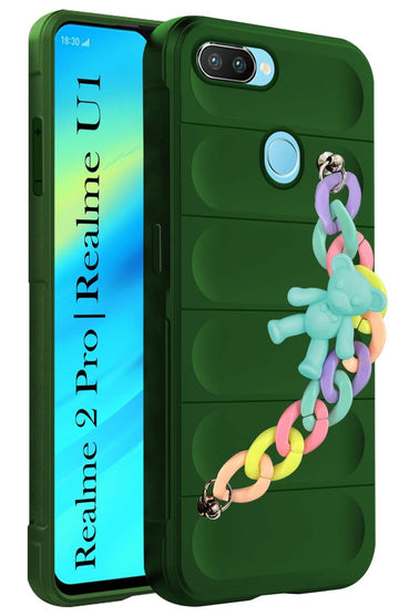 For Realme 2 Pro | Realme U1 Back Cover for Girls Case with Bracelet (Wrist Hanging Chain | Micro-Fiber Cloth Inside)