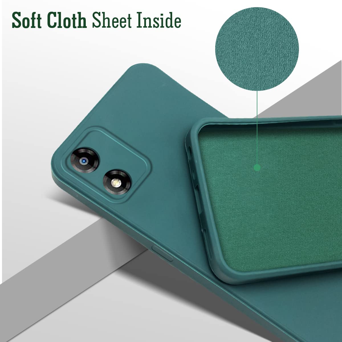 For Motorola Moto E13 Back Cover Case (Matte Finish Silicone with Inside Fiber Cloth)