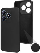 For Realme Narzo N63 Back Cover Case (Matte Finish Silicone with Inside Fiber Cloth)