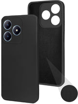 For Realme Narzo N63 Back Cover Case (Matte Finish Silicone with Inside Fiber Cloth)