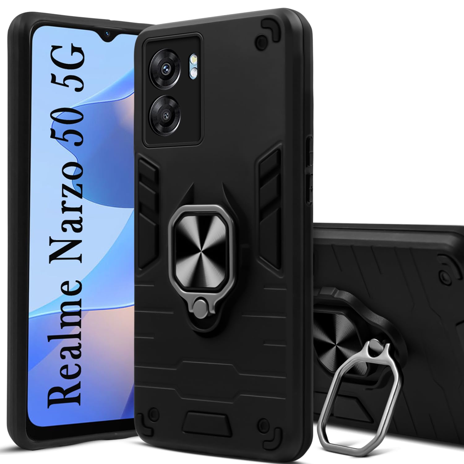 For Realme Narzo 50 5G Back Cover Case (Shockproof Dual Hybrid Armor)