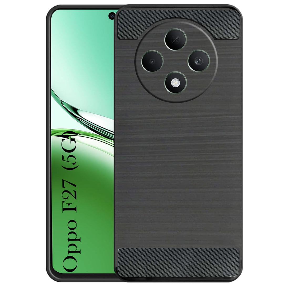 For Oppo F27 5G Back Cover Case ( Hybrid Armor Case | Carbon Fiber Shockproof | Soft and Flexible)