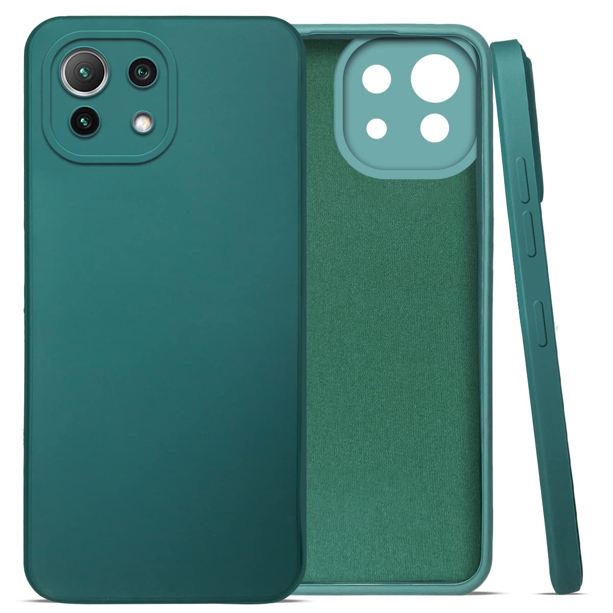 For Xiaomi 11 Lite 5G NE Back Cover Case (Matte Silicone with Inside Fiber Cloth)