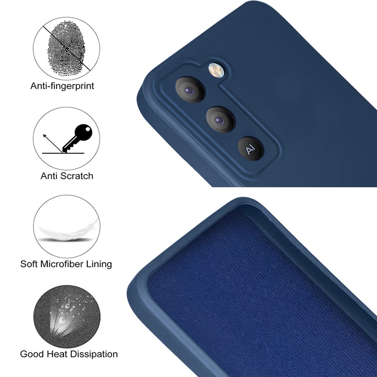 For Tecno Pop 5 LTE Back Cover Case (Inside Fiber Cloth | Smooth Matte Finish | Elegant Professional Look)