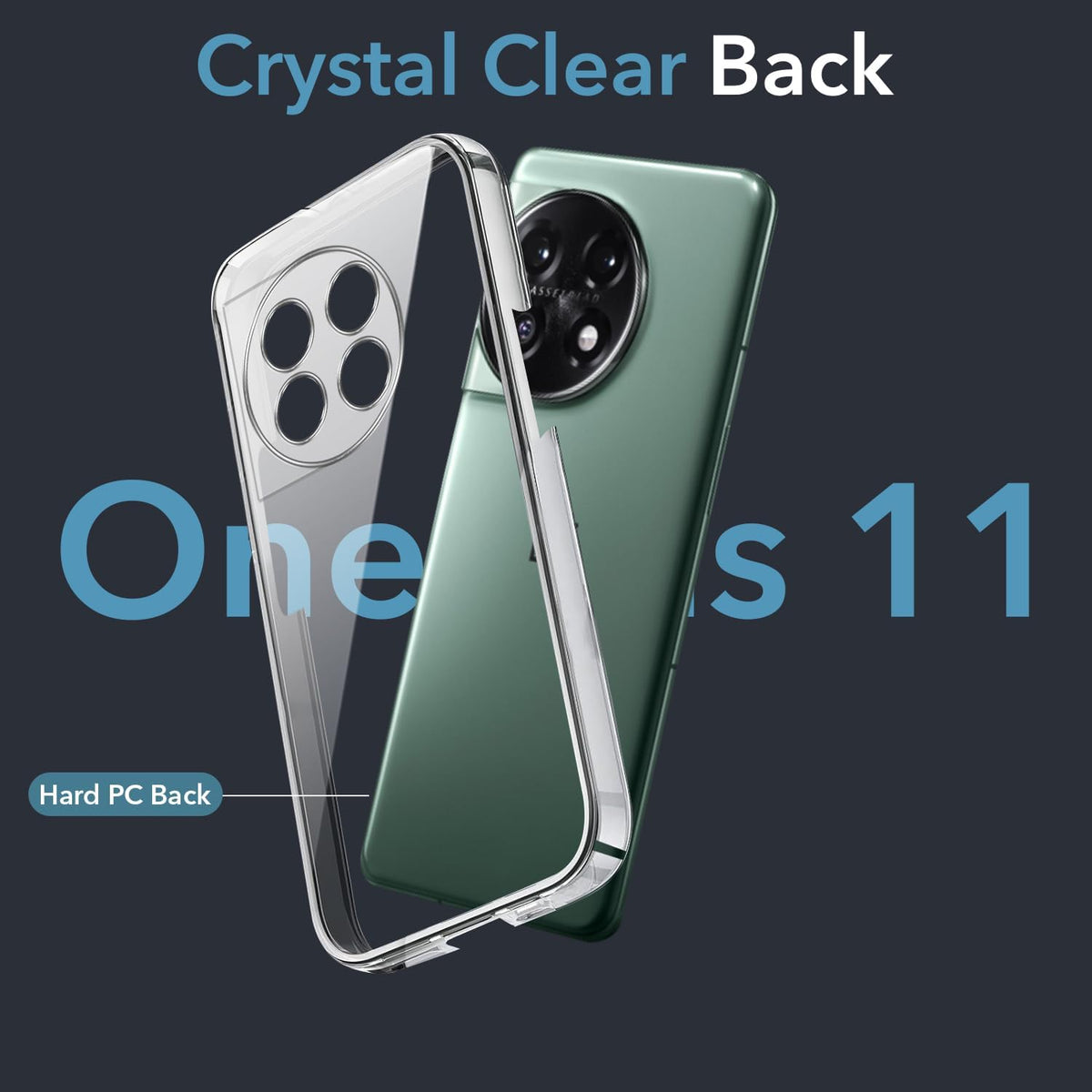 For OnePlus 11 5G Back Cover Case Lifetime Anti-Yellow Clear (Sleek Hard Crystal | Shockproof and Camera Protection)
