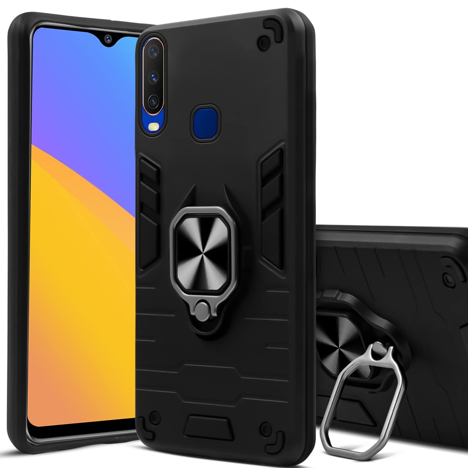 For Vivo Y12 | Y15 | Y17 Back Cover Case (Shockproof Polycarbonate Dual Layer Hybrid Armor)