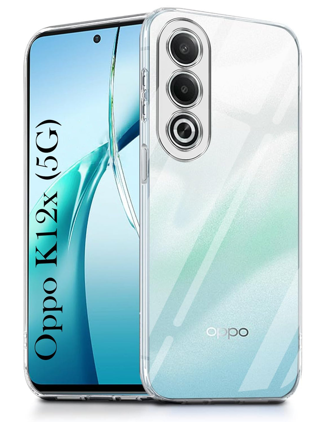 For Oppo K12x 5G Back Cover (Silicone Clear Shockproof Case with Camera Protection | Soft and Flexible)