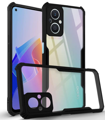 For Oppo F21 Pro 5G Back Cover Case (Shockproof with Polycarbonate Clear Panel)