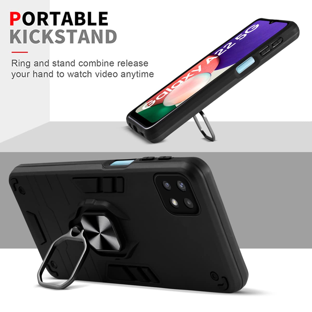 For Samsung Galaxy A22 5G Back Cover Case (Shockproof Hybrid Armor)
