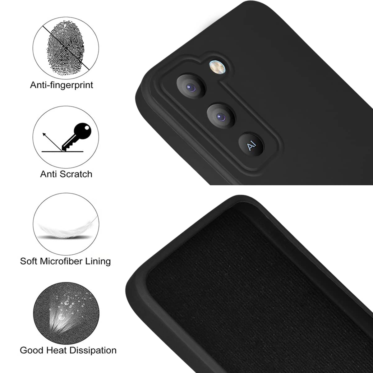 For Tecno Pop 5 LTE Back Cover Case (Inside Fiber Cloth | Smooth Matte Finish | Elegant Professional Look)