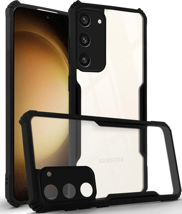 For Samsung Galaxy S23 Plus 5G Back Case Cover ( Shockproof with Polycarbonate Clear Panel | Professional Black)