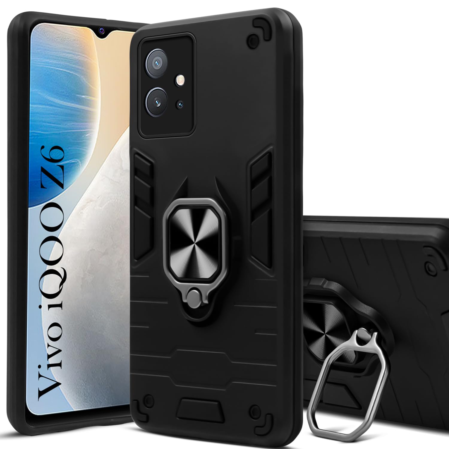 For Vivo iQOO Z6 5G Back Cover Case (Shockproof Polycarbonate Layer Hybrid Armor)