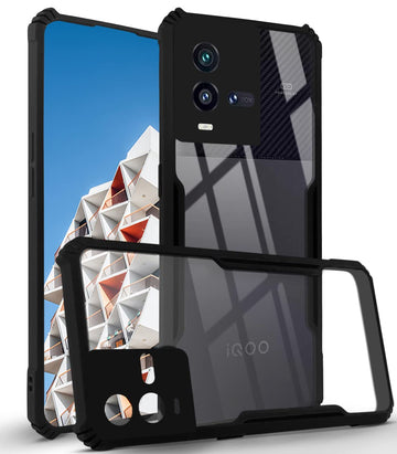For Vivo iQOO 9T 5G Back Cover Case (Shockproof with Polycarbonate Clear Panel)