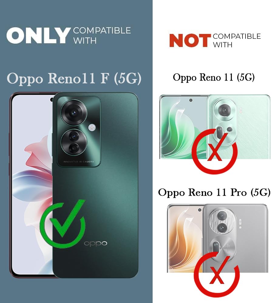 For Oppo Reno11 F 5G | Oppo Reno 11F 5G Back Cover Case Rubberised (Textured Grip Design| Micro-Fiber Cloth Inside | Slim and Light Weight | Soft Touch and Feel)