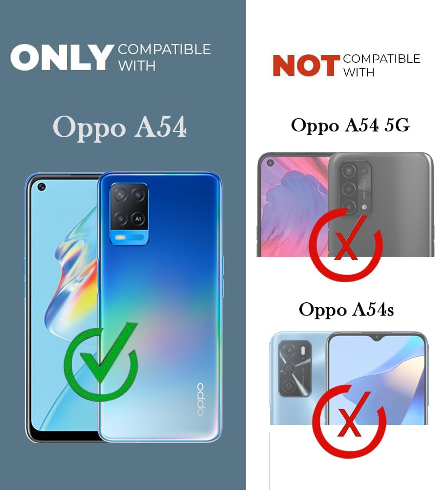 For Oppo A54 Back Cover Case Lifetime Anti-Yellow Clear (Sleek Hard Crystal | Shockproof and Camera Protection)
