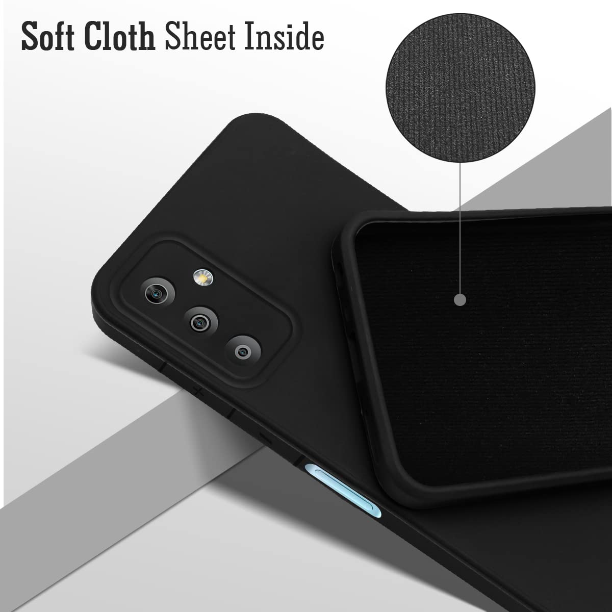 For Samsung Galaxy F23 5G Back Cover Case (Matte Finish Silicone with Inside Fiber Cloth)