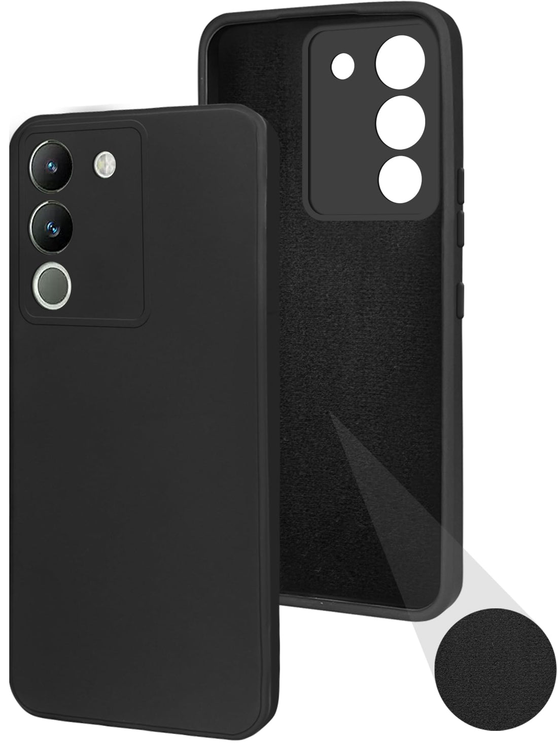 For Vivo Y200 Back Cover Case (Matte Finish Silicone with Inside Fiber Cloth)