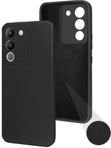 For Vivo Y200 Back Cover Case (Matte Finish Silicone with Inside Fiber Cloth)