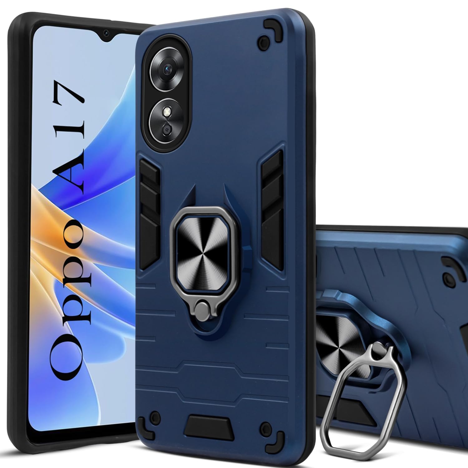 For Oppo A17 Back Cover Case (Shockproof Polycarbonate Layer Hybrid Armor)