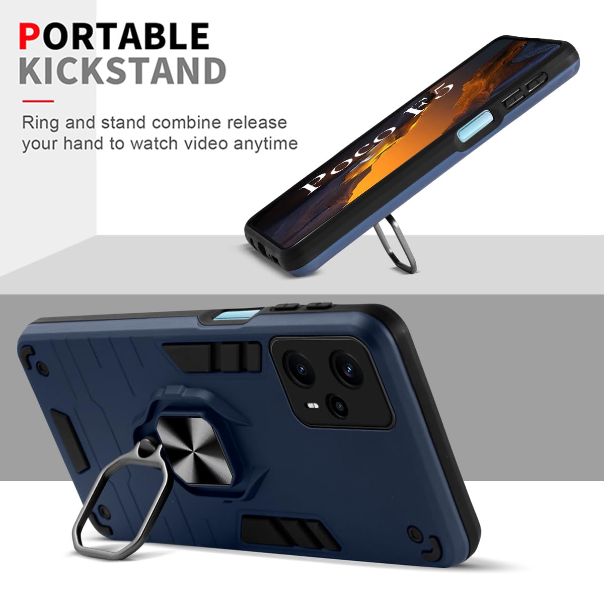 For Xiaomi Poco F5 5G Back Cover Case (Shockproof Polycarbonate Dual Layer Hybrid Armor)