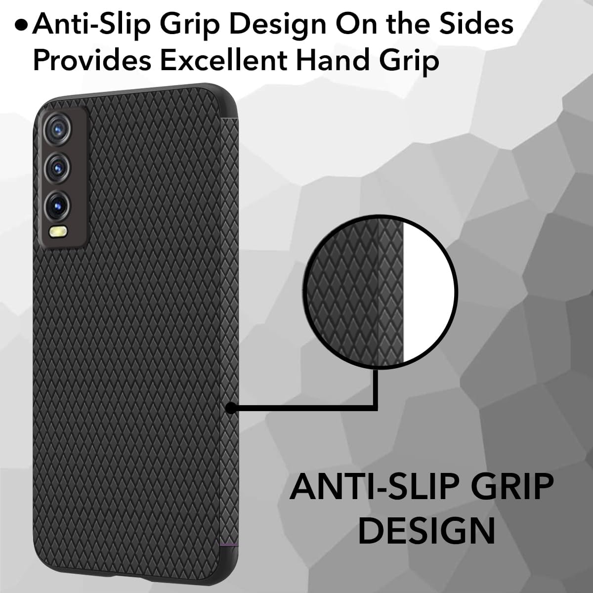 For Vivo Y20A | Y20T | Y20G Back Cover Case (Liquid Silicone | Side Grip | Camera Protection)
