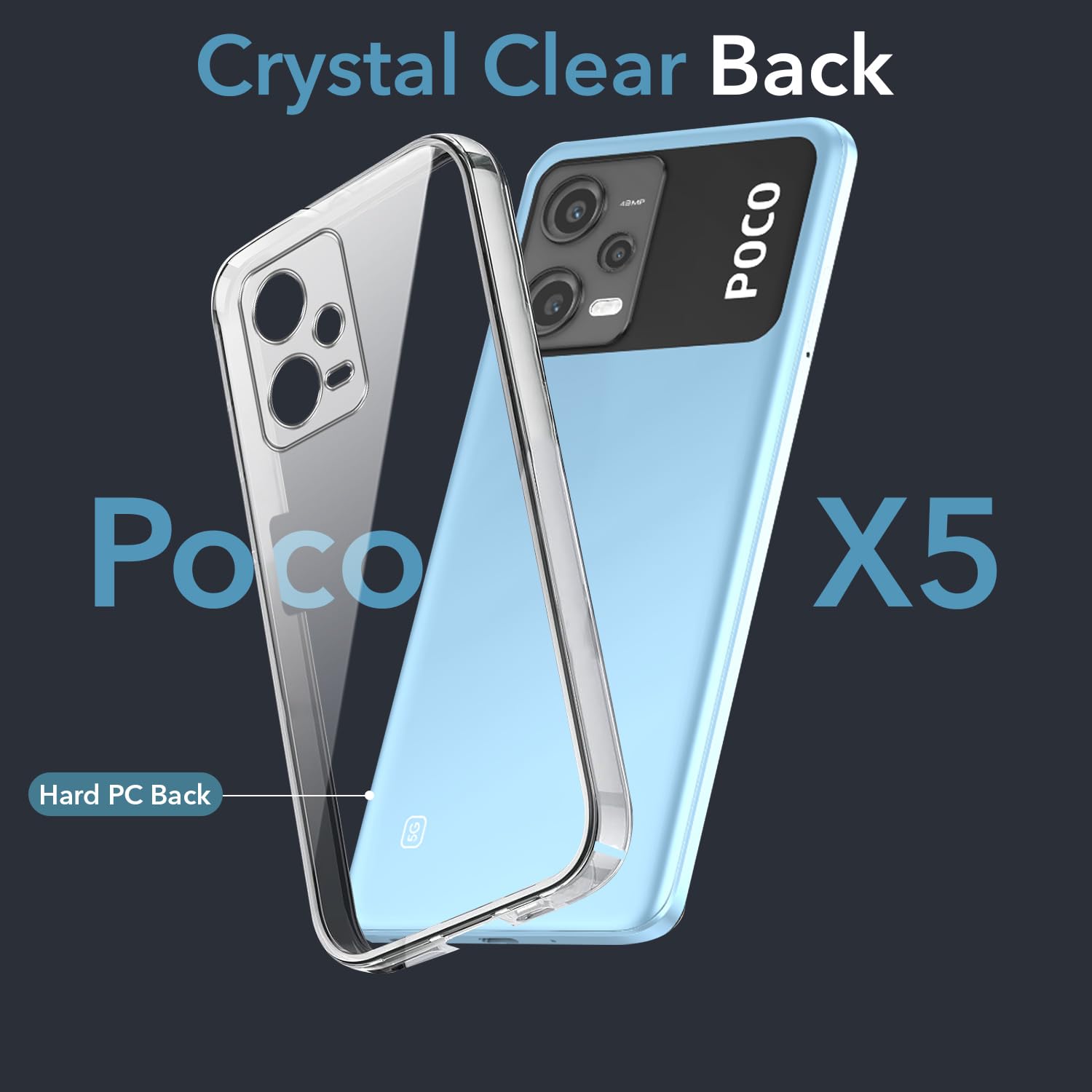 For Xiaomi Poco X5 5G Back Cover Case (Hard Anti Yellow Clear Case | Drop & Camera Protection | Shockproof Polycarbonate)