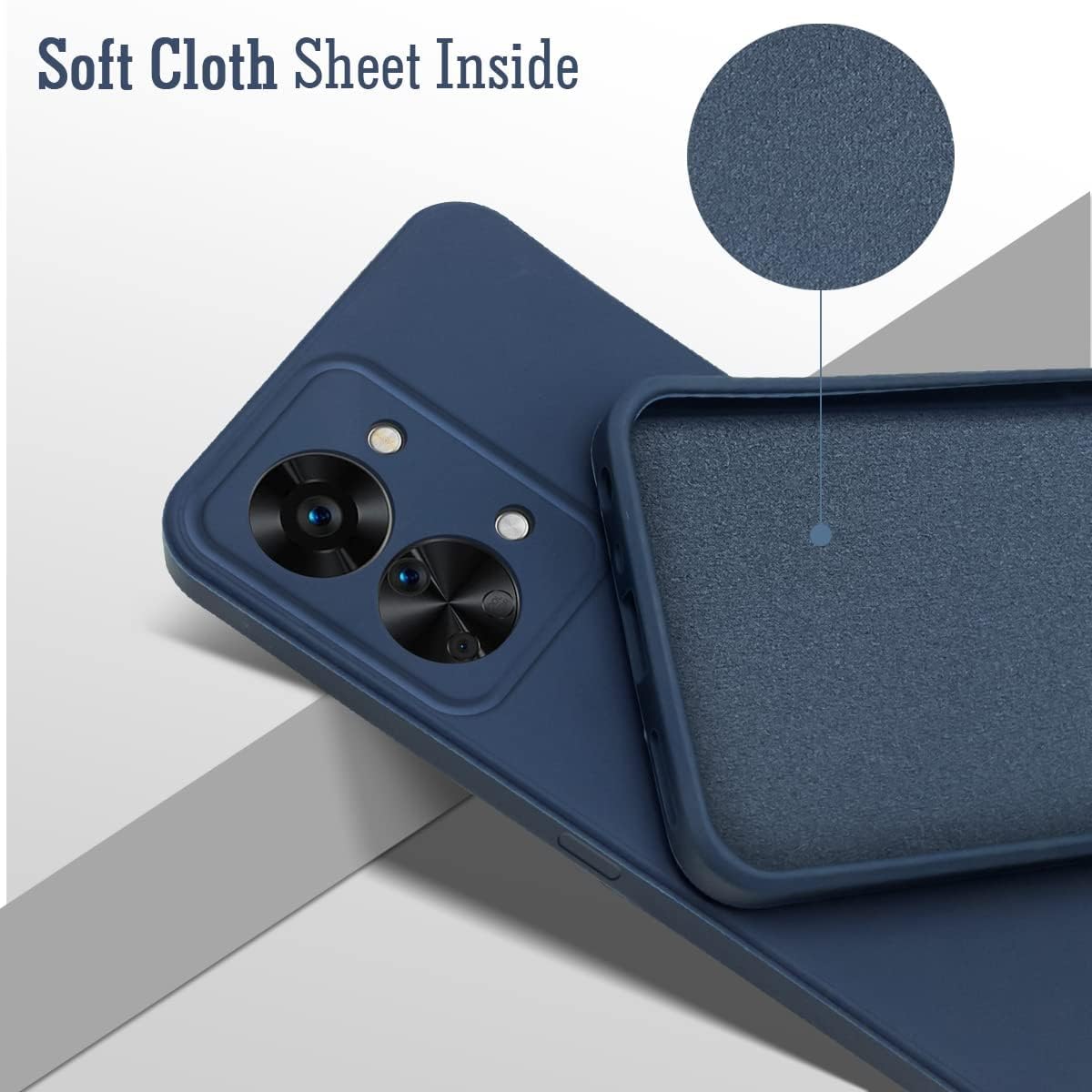 For OnePlus Nord 2T 5G Back Cover Case (Matte Finish Silicone with Inside Fiber Cloth)