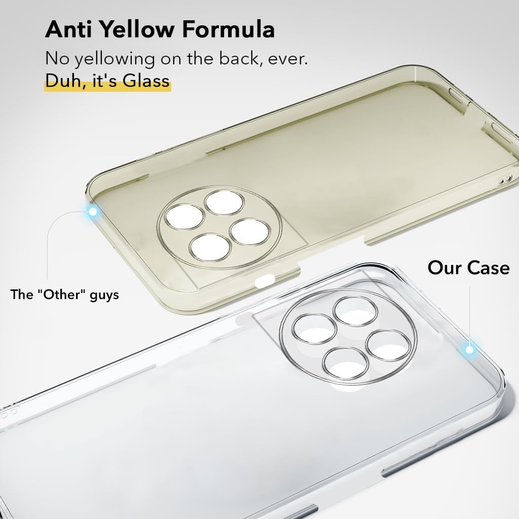 For OnePlus 11 5G Back Cover Case Lifetime Anti-Yellow Clear (Sleek Hard Crystal | Shockproof and Camera Protection)