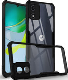 For Motorola Moto E13 Back Cover Case (Shockproof with Polycarbonate Clear Panel)