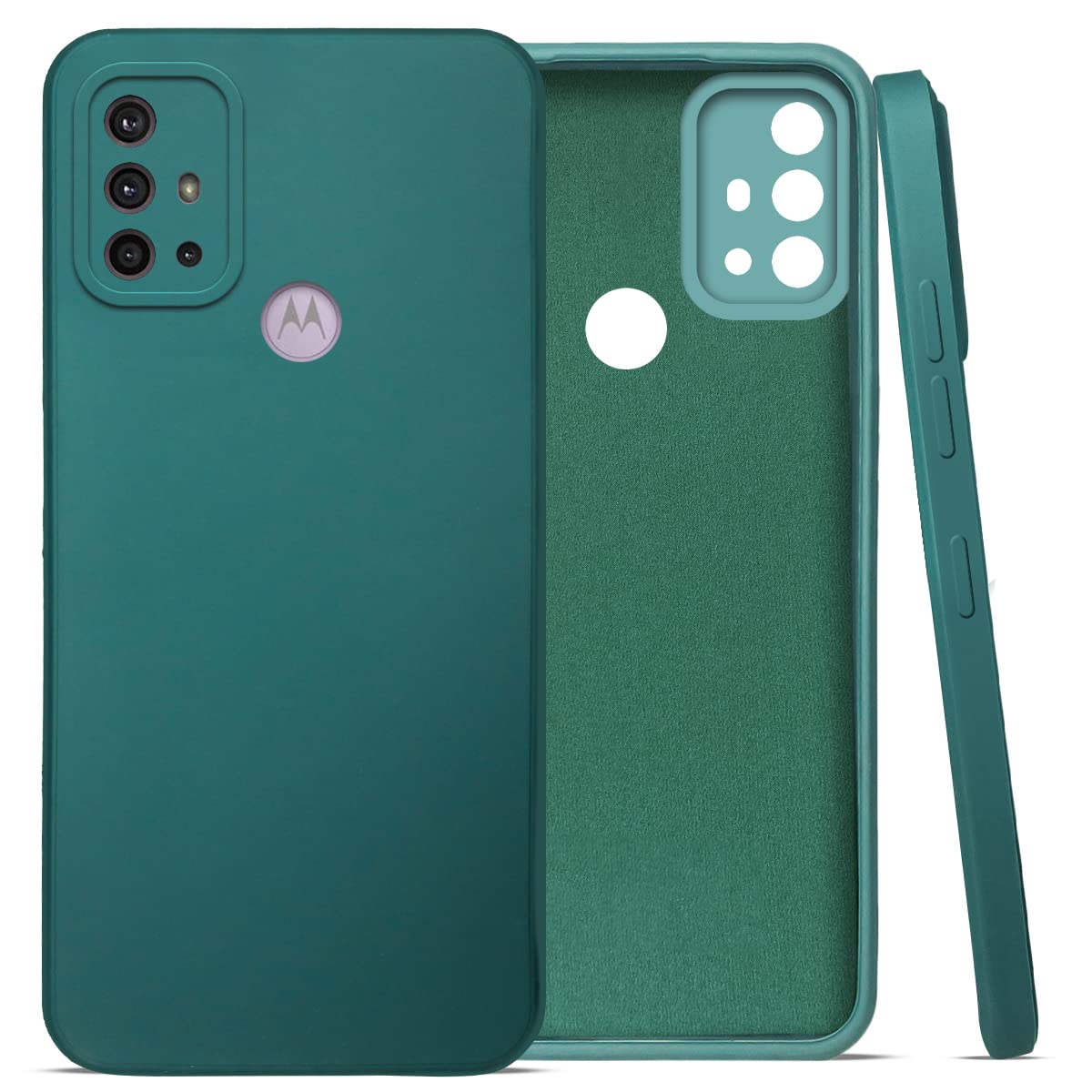 For Motorola Moto G30 Back Cover Case (Matte Silicone with Inside Fiber Cloth)