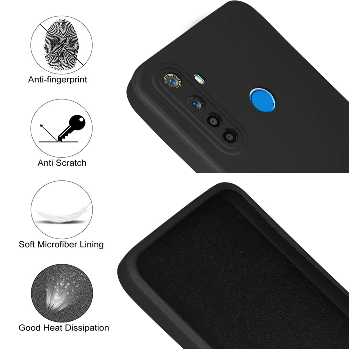 For Realme Narzo 10 Back Cover Case (Inside Fiber Cloth | Smooth Matte Finish | Elegant Professional Look)