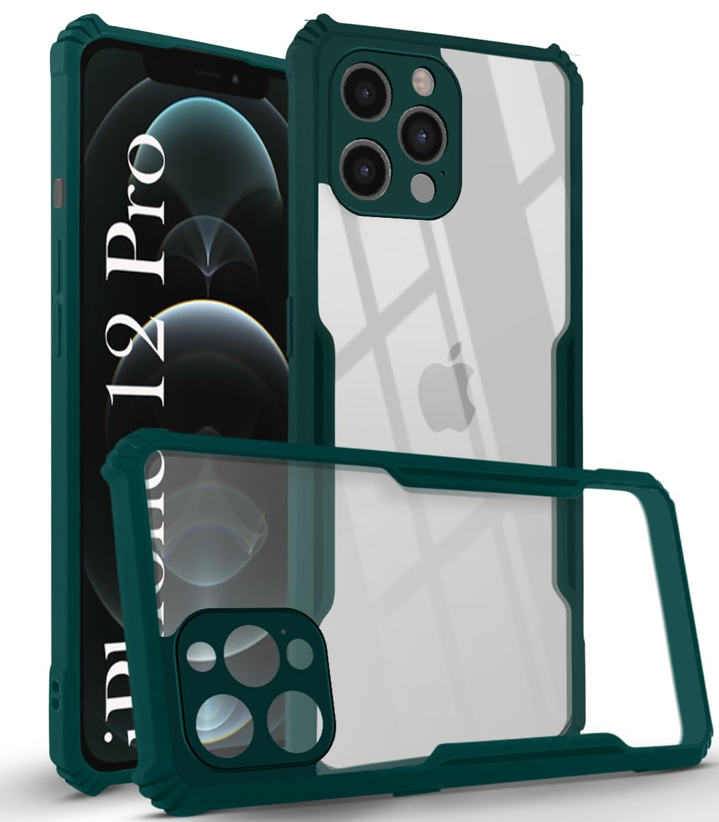 For Apple iPhone 12 Pro Back Cover Case (Shockproof with Polycarbonate Clear Panel)