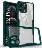 For Apple iPhone 12 Pro Back Cover Case (Shockproof with Polycarbonate Clear Panel)