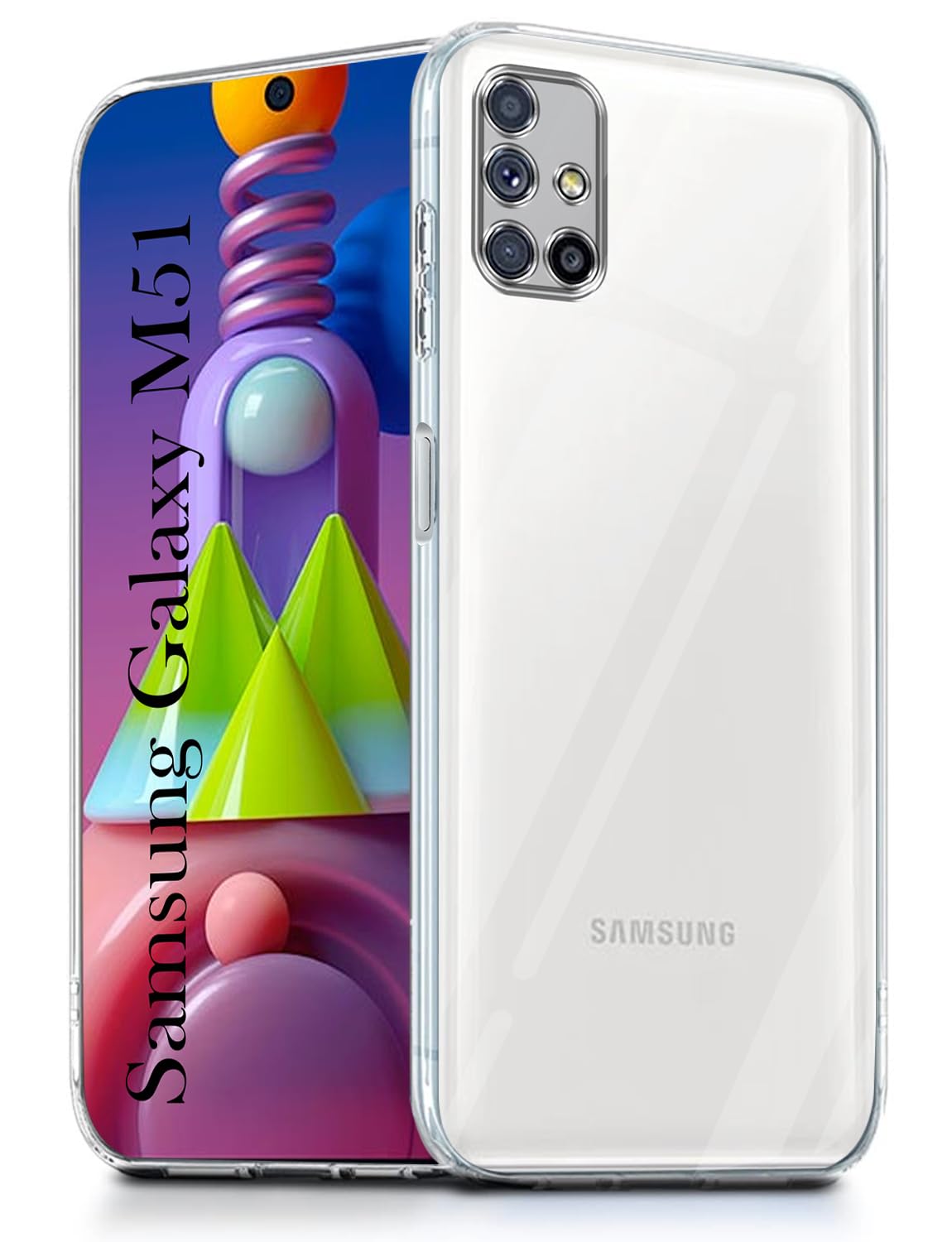 For Samsung Galaxy M51 Back Cover ( Silicone Clear Shockproof Case with Camera Protection | Soft and Flexible | Transparent)