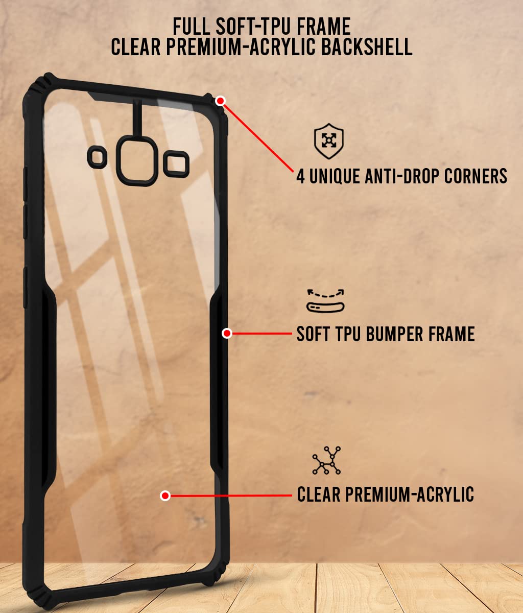 For Samsung Galaxy J7 Nxt Back Cover Case (Crystal Glass Back | Camera Protection | Shockproof Bumpers)
